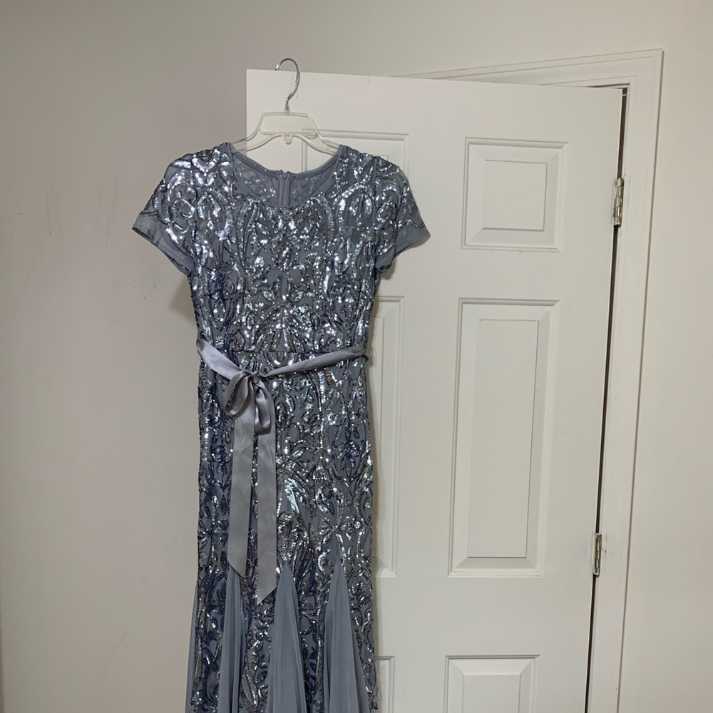Formal silver sequin dress